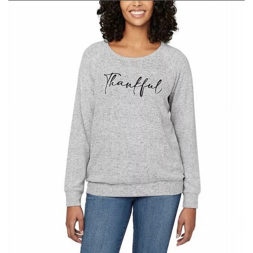 Buffalo David Bitton Women’s Long Sleeve Cozy‎ Crewneck Sweatshirt Size L Gray